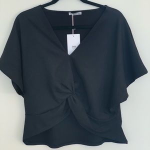 ZARA 🌞 Twist Front Crop Top- Black